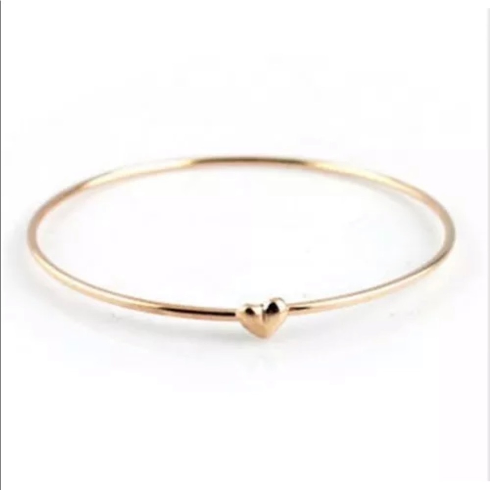 💛 Gold Dipped Heart Bangle 💛 - Picture 2 of 5
